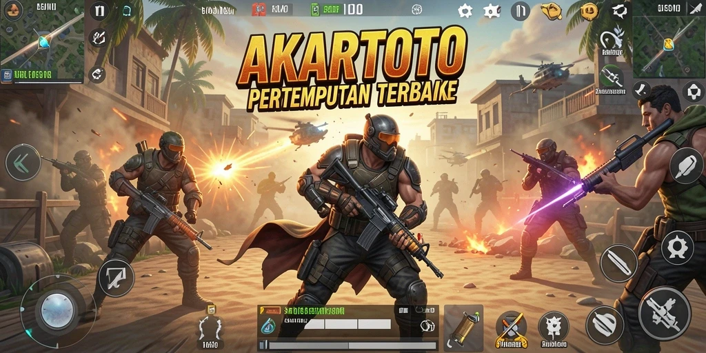 Gameplay seru dan strategis di AKARTOTO Battle Royale.