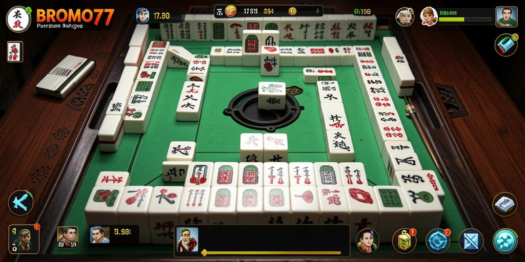 Tampilan screenshot utama BROMO77 menampilkan gameplay Mahjong yang menarik.