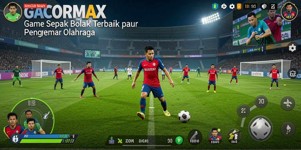 Screenshot GACORMAX menampilkan aksi seru dalam permainan sepak bola.