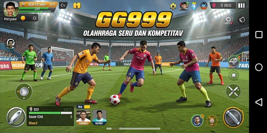 Tampilan gameplay GG999 dengan aksi kompetitif penuh semangat.