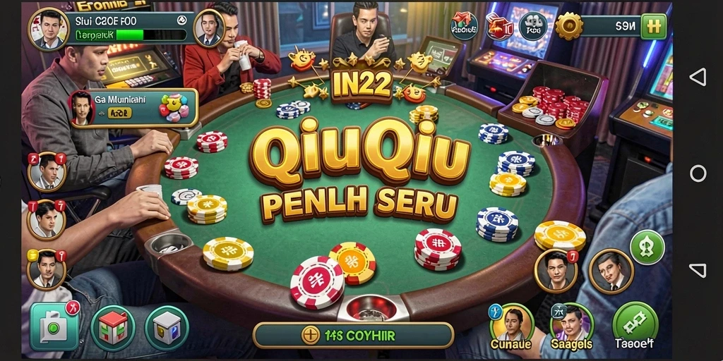 Screenshot gameplay IN22 menampilkan suasana kompetitif QiuQiu.