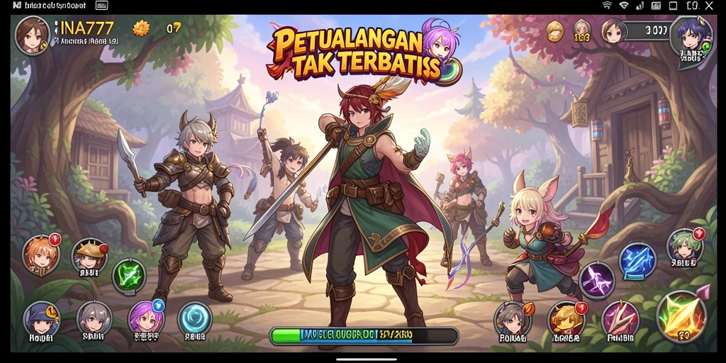 Screenshot dari permainan INA777 menampilkan karakter anime favorit dalam aksi.