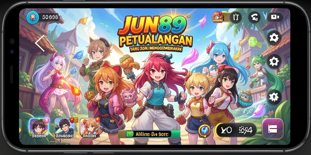 Tangkapan layar dari gameplay seru di JUN88 dengan karakter anime.