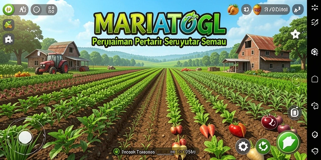 Tampilan gameplay pertanian yang menyenangkan dan interaktif di MARIATOGL.