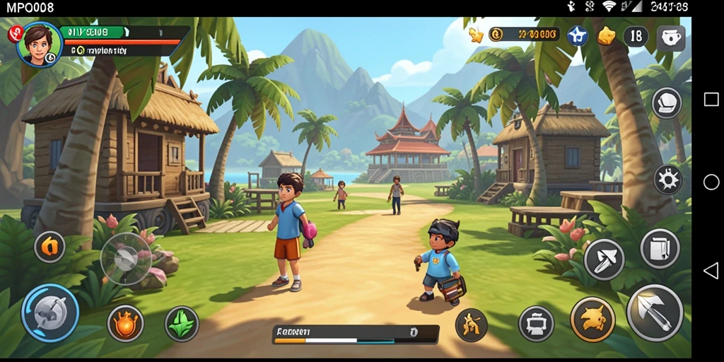 Tampilan gameplay MPO08 yang penuh warna dan menyenangkan.