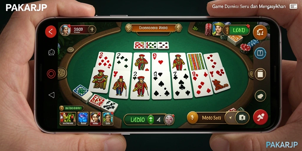 Tampilan gameplay seru PAKARJP saat bermain domino.