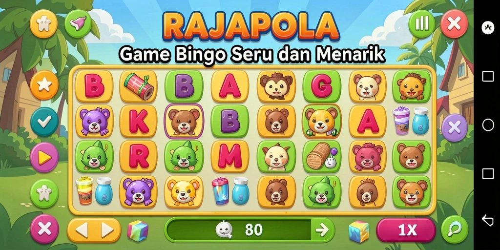 Tangkapan layar gameplay RAJAPOLA dengan suasana Bingo yang seru.
