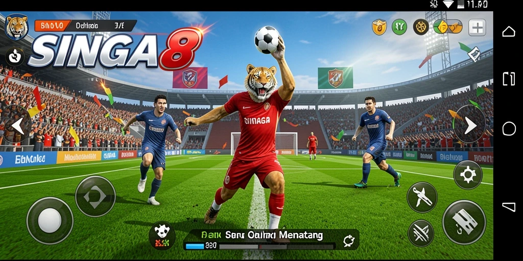 Screenshot SINGA8 menampilkan aksi seru olahraga yang mendebarkan.