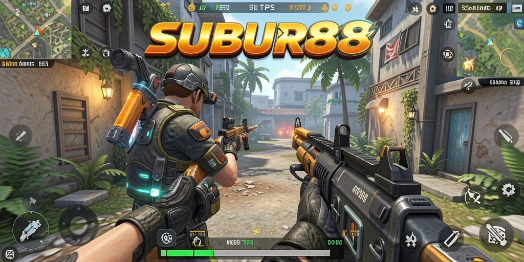 Screenshot menunjukkan aksi menegangkan dalam game TPS SUBUR88.