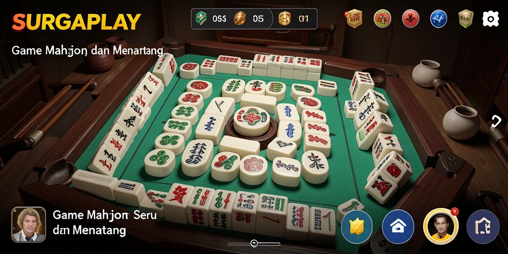 Tampilan gameplay Mahjong yang menarik di SURGAPLAY.